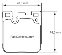 Thumbnail for Carbotech CT1155 Brake Pad Dimension Image