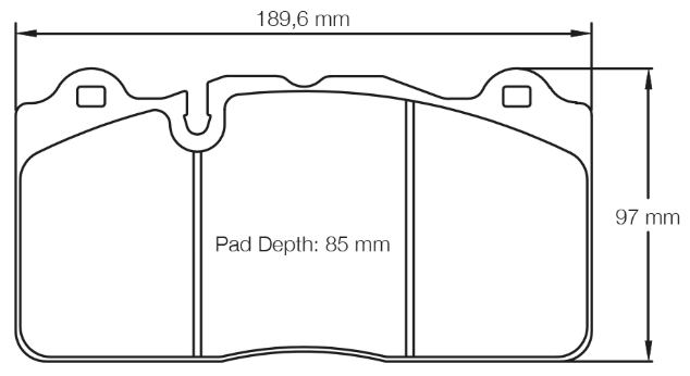Carbotech CT1185 S Brake Pad Dimension Image