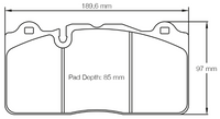 Thumbnail for Carbotech CT1185 S Brake Pad Dimension Image