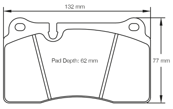 Carbotech CT1185R-S Brake Pad Dimension Image