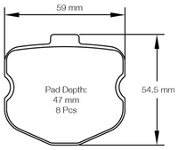 Thumbnail for Carbotech CT1185R Brake Pad Dimension Image