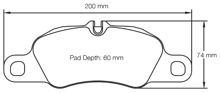 Carbotech CT1389 Brake Pad Dimension Image