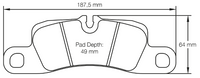 Thumbnail for Carbotech CT1390 Brake Pad Dimension Image