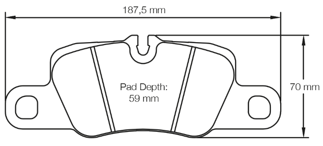 Carbotech CT1417 Brake Pad Dimension Image