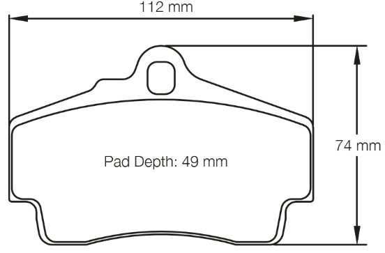 Carbotech CT1453 Brake Pad Dimension Image