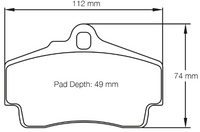 Thumbnail for Carbotech CT1453 Brake Pad Dimension Image