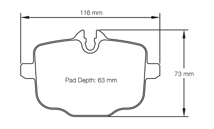 Carbotech CT1469 Brake Pad Dimension Image