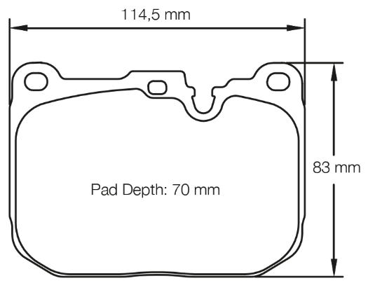 Carbotech CT1609A Brake Pad Dimension Image