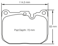 Thumbnail for Carbotech CT1609A Brake Pad Dimension Image