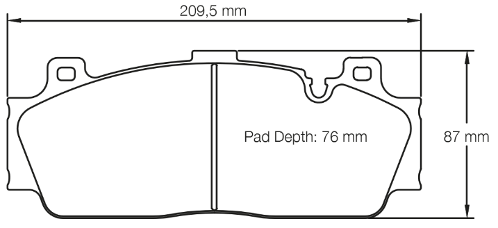 Carbotech CT1648 Brake Pad Dimension Image