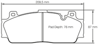 Thumbnail for Carbotech CT1648 Brake Pad Dimension Image
