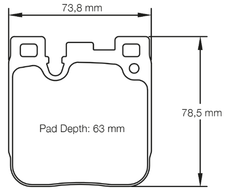 Carbotech CT1656 Brake Pad Dimension Image