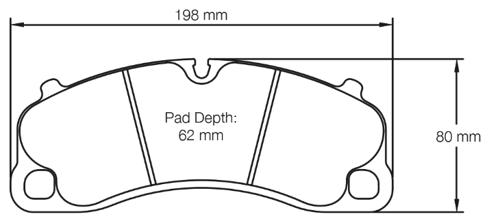 Carbotech CT1664 Brake Pad Dimension Image