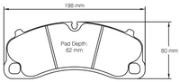 Thumbnail for Carbotech CT1664 Brake Pad Dimension Image