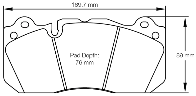Carbotech CT1666 Brake Pad Dimension Image