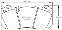 Thumbnail for Carbotech CT1666 Brake Pad Dimension Image