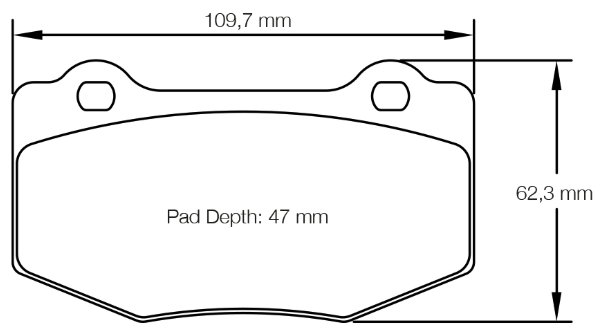 Carbotech CT1718 Brake Pad Dimension Image