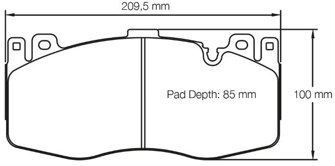 Carbotech CT1738 Brake Pad Dimension Image