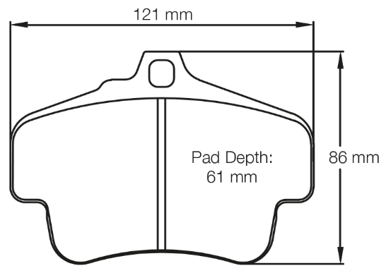 Carbotech CT1740 Brake Pad Dimension Image
