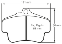 Thumbnail for Carbotech CT1740 Brake Pad Dimension Image