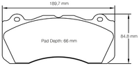 Thumbnail for Carbotech CT1792 Brake Pad Dimension Image