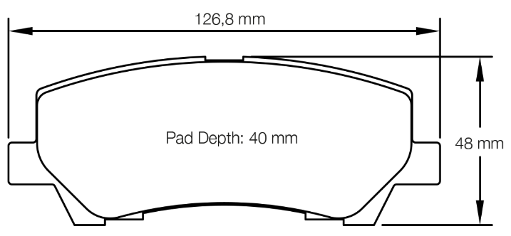 Carbotech CT1793 Brake Pad Dimension Image