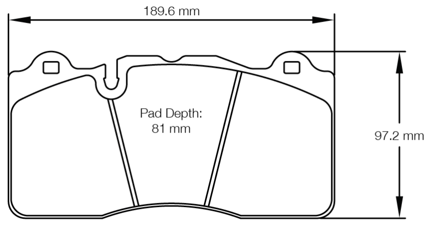 Carbotech CT1835 Brake Pad Dimension Guide