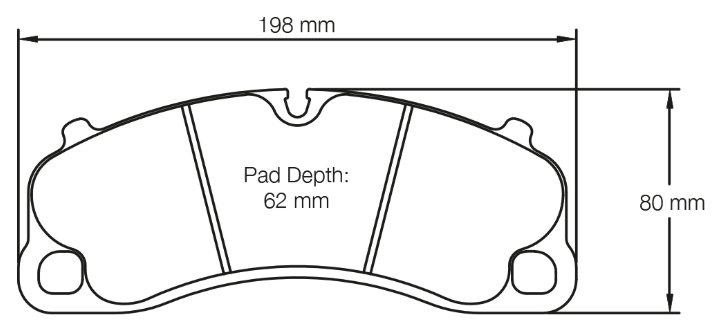 Carbotech CT1905 Brake Pad Dimension Image