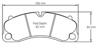 Thumbnail for Carbotech CT1905 Brake Pad Dimension Image