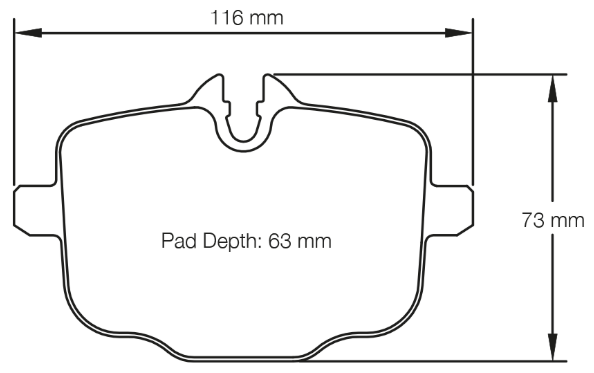 Carbotech CT2059 Brake Pad Dimension Image
