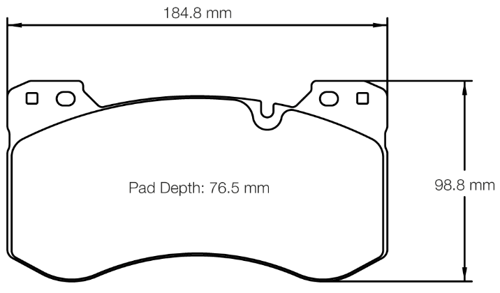 Carbotech CT269480 Brake Pad Dimension Image