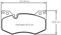 Thumbnail for Carbotech CT28951R Brake Pad Dimension Image