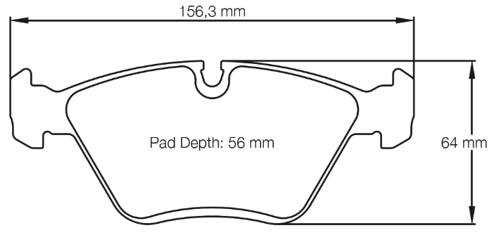 Carbotech CT394 Brake Pad Dimension Image