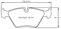 Thumbnail for Carbotech CT394 Brake Pad Dimension Image