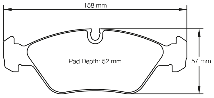 Carbotech CT395 Brake Pad Dimension Image