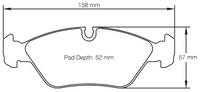 Thumbnail for Carbotech CT395 Brake Pad Dimension Image