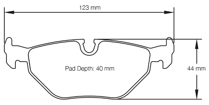 Carbotech CT396 Brake Pad Dimension Image