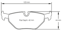 Thumbnail for Carbotech CT396 Brake Pad Dimension Image