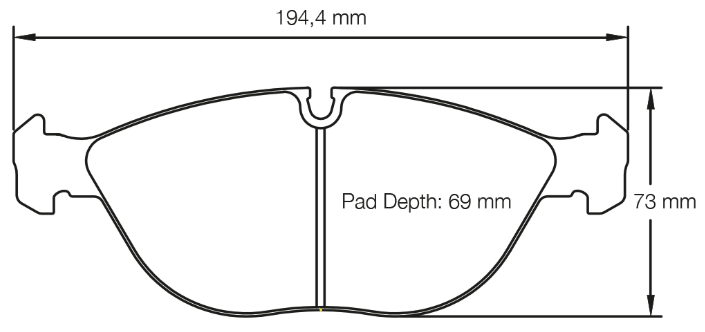 Carbotech CT682 Brake Pad Dimension Image