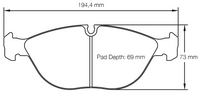 Thumbnail for Carbotech CT682 Brake Pad Dimension Image