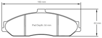 Thumbnail for Carbotech CT731 Brake Pad Dimension Image