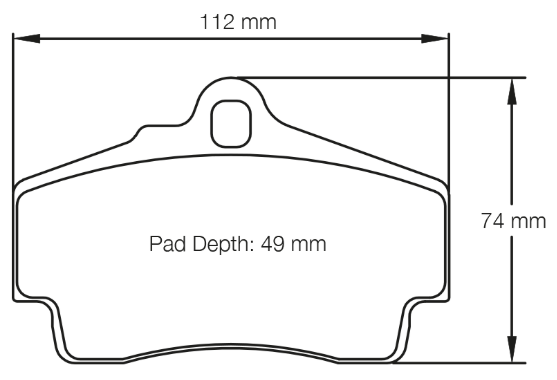 Carbotech CT738 Brake Pad Dimension Image