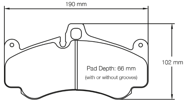 Carbotech CT776 Brake Pad Dimension Image