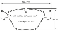 Thumbnail for Carbotech CT918 Brake Pad Dimension Image
