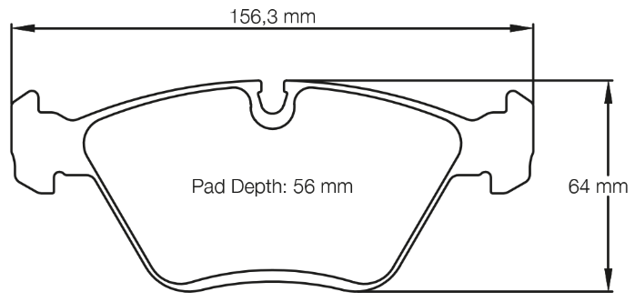 Carbotech CT946 Brake Pad Dimension Image