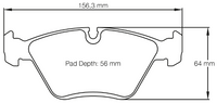 Thumbnail for Carbotech CT946 Brake Pad Dimension Image