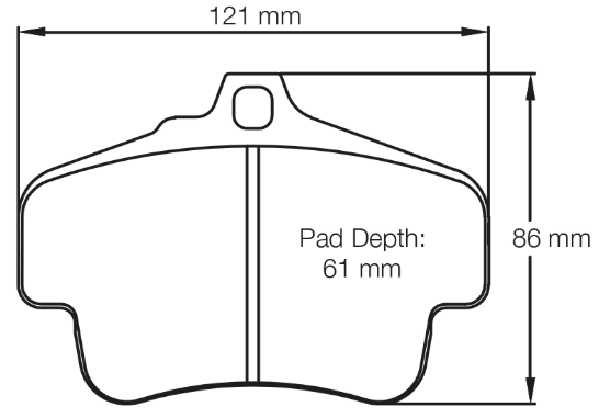 Carbotech CT994 Brake Pad Dimension Image