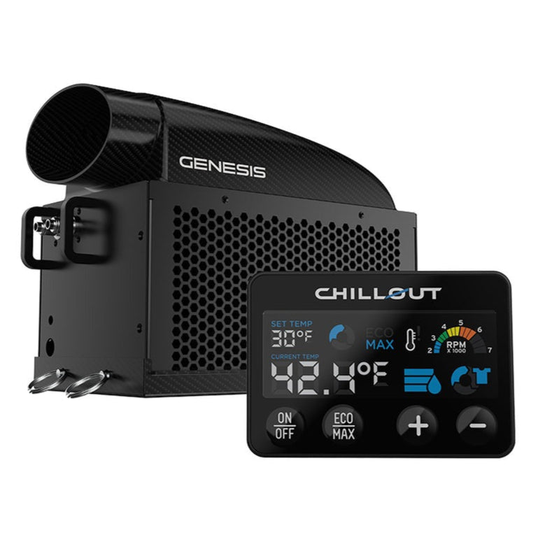 Chillout Genesis system paired with touchscreen controller display showing temp and fan settings-Image

