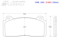 Thumbnail for Cobalt D1853 Brake pad Dimensions image