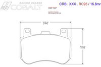 Thumbnail for Cobalt Brake pads CRB.XR1.RC95 Rear Corvette C8 Z06 Racing Brake Pad Image